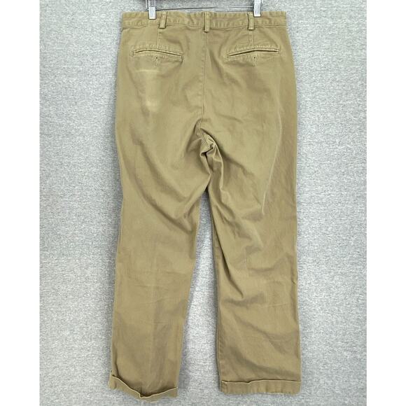 Brooks Brothers Pants Mens 36 X 30 Khaki Pleated Front Cuffed Straight Leg - Picture 3 of 10
